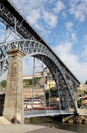 douro - Dom Luis I bridge over the Douro River in Oporto, Portugal Foto de stock - Super Valor sin royalties y Suscripción, Código: 400-04212182