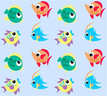 simsearch:400-04815752,k - seamless fish pattern on blue background colour Stock Photo - Budget Royalty-Free & Subscription, Code: 400-04212650