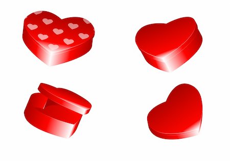decoration of heart shape object on paper - Set of 4 heart shaped boxes Stock Photo - Budget Royalty-Free & Subscription, Code: 400-04213000