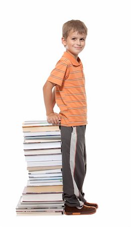 simsearch:400-05178086,k - Boy and books isolated on a white background Photographie de stock - Aubaine LD & Abonnement, Code: 400-04213210