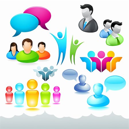 people connection icon - A collection of people icons and elements. Stock Photo - Budget Royalty-Free & Subscription, Code: 400-04213429