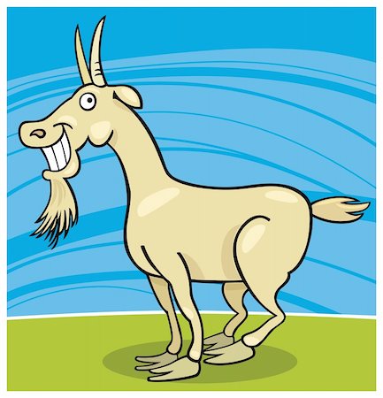 simsearch:400-04899633,k - Illustration of goat with toothy smile Stockbilder - Microstock & Abonnement, Bildnummer: 400-04213522