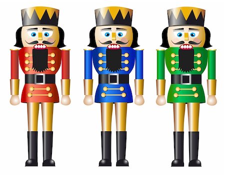 Nutcracker, design in three variations, isolated on white background, full scalable vector graphic included Eps v8 and 300 dpi JPG. Photographie de stock - Aubaine LD & Abonnement, Code: 400-04213649