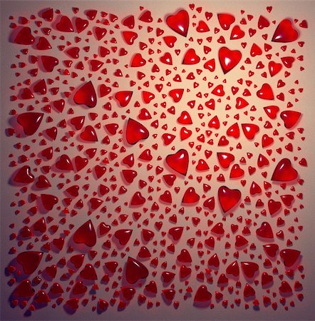 simsearch:400-06912374,k - Hearts of red glass on rough surface, 3d rendered love or medical theme design background Stock Photo - Budget Royalty-Free & Subscription, Code: 400-04224495