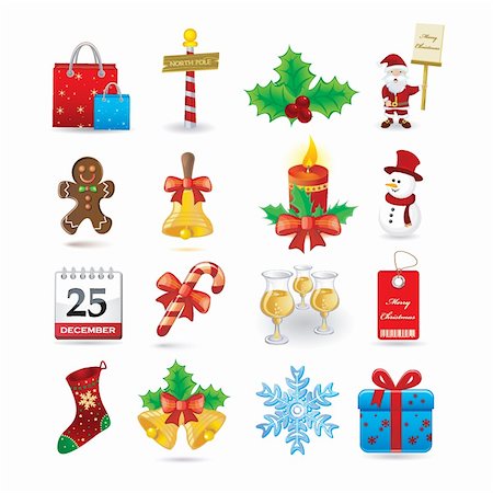 simsearch:400-07838225,k - Christmas icon set Photographie de stock - Aubaine LD & Abonnement, Code: 400-04224507
