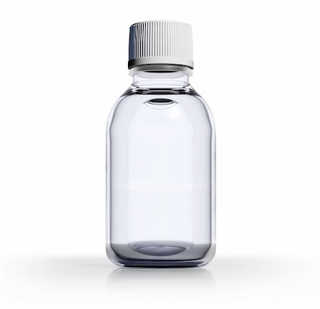 Medical bottle of clear glass with liquid, 3d rendered image Stock Photo - Budget Royalty-Free & Subscription, Code: 400-04224501