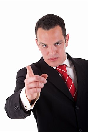 simsearch:400-05912376,k - businessman pointing, isolated on a white background, studio shot Foto de stock - Super Valor sin royalties y Suscripción, Código: 400-04224587