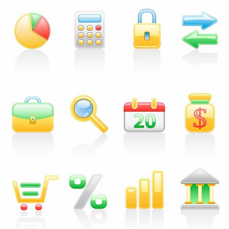 Finance icon set. Isolated on a white background. Stock Photo - Budget Royalty-Free & Subscription, Code: 400-04224657