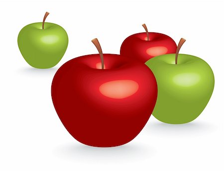 green and red 3D apples - vector illustration Stock Photo - Budget Royalty-Free & Subscription, Code: 400-04224678