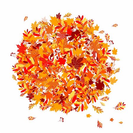 Autumn leaves background for your design Stock Photo - Budget Royalty-Free & Subscription, Code: 400-04224744