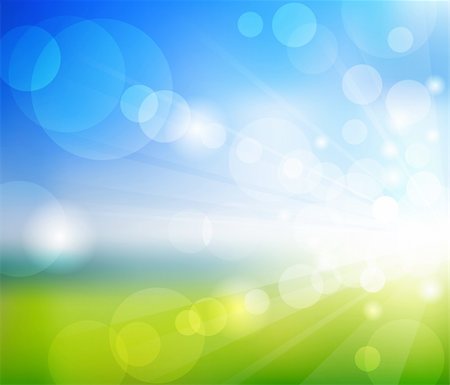 sunlight effect - Vector Blurry summer view with sunlight Stock Photo - Budget Royalty-Free & Subscription, Code: 400-04224845