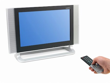 A LCD TV monitor isolated against a white background Stock Photo - Budget Royalty-Free & Subscription, Code: 400-04224948