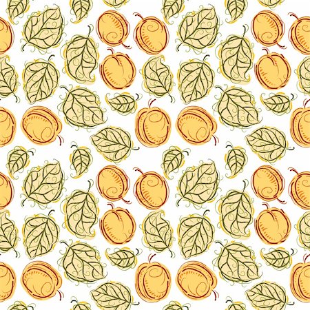 Apricot seamless pattern, vector Stock Photo - Budget Royalty-Free & Subscription, Code: 400-04225008