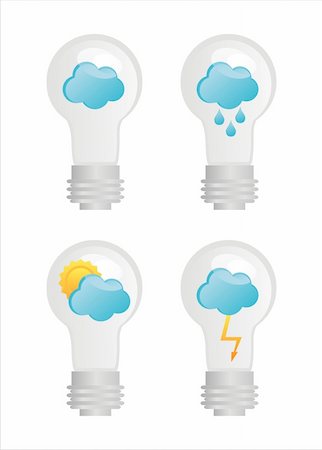 simsearch:400-04823686,k - set of 4 eco lamps with clouds Photographie de stock - Aubaine LD & Abonnement, Code: 400-04225028