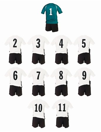 White Football team shirts isolated on white background Photographie de stock - Aubaine LD & Abonnement, Code: 400-04225164