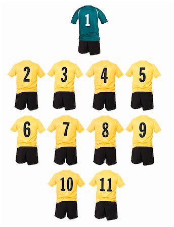 Yellow Football team shirts isolated on white background Photographie de stock - Aubaine LD & Abonnement, Code: 400-04225161