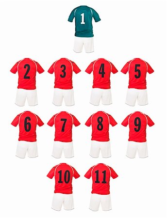 Red Football team shirts isolated on white background Photographie de stock - Aubaine LD & Abonnement, Code: 400-04225162
