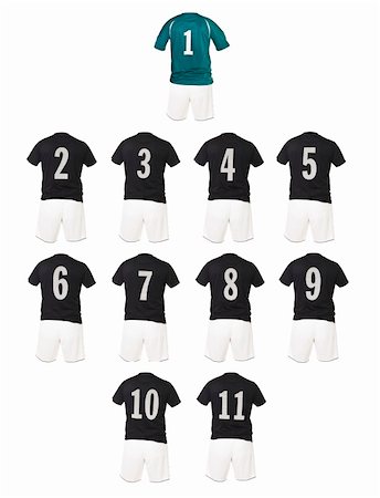 Black Football team shirts isolated on white background Photographie de stock - Aubaine LD & Abonnement, Code: 400-04225163