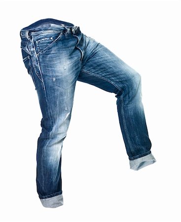 simsearch:400-04225197,k - Worn blue jeans isolated on white background Stock Photo - Budget Royalty-Free & Subscription, Code: 400-04225187