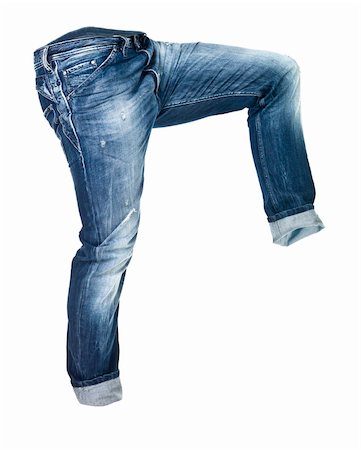 simsearch:400-04225197,k - Worn blue jeans isolated on white background Stock Photo - Budget Royalty-Free & Subscription, Code: 400-04225188