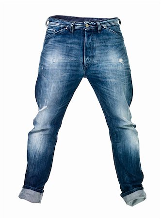 simsearch:400-04225197,k - Worn blue jeans isolated on white background Stock Photo - Budget Royalty-Free & Subscription, Code: 400-04225183