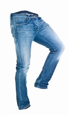 simsearch:400-04225197,k - Worn blue jeans isolated on white background Stock Photo - Budget Royalty-Free & Subscription, Code: 400-04225196