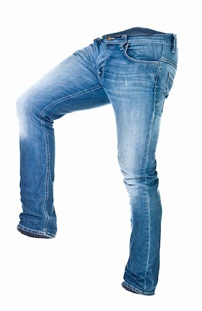 simsearch:400-04225197,k - Worn blue jeans isolated on white background Stock Photo - Budget Royalty-Free & Subscription, Code: 400-04225197