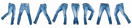 simsearch:400-04225197,k - Collage of Worn blue jeans isolated on white background Stock Photo - Budget Royalty-Free & Subscription, Code: 400-04225199