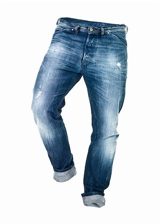 simsearch:400-04225197,k - Worn blue jeans isolated on white background Stock Photo - Budget Royalty-Free & Subscription, Code: 400-04225191