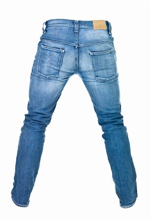 simsearch:400-04225197,k - Worn blue jeans isolated on white background Stock Photo - Budget Royalty-Free & Subscription, Code: 400-04225193