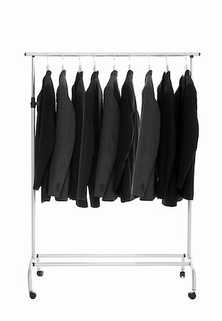 suit on rack - Suits on a Dress Rack isolated on white background Stock Photo - Budget Royalty-Free & Subscription, Code: 400-04225211
