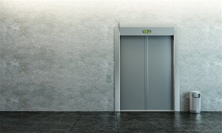 doorway to office building - modern elevator with closed doors Stock Photo - Budget Royalty-Free & Subscription, Code: 400-04225243