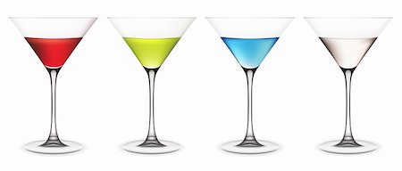 Set of martini glasses. Vector illustration. Contains mesh. Stock Photo - Budget Royalty-Free & Subscription, Code: 400-04225303