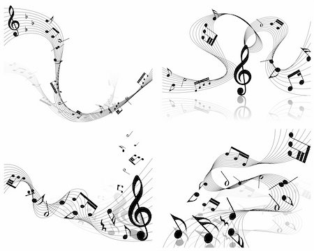 simsearch:400-04173341,k - Vector musical notes staff background for design use Fotografie stock - Microstock e Abbonamento, Codice: 400-04225356