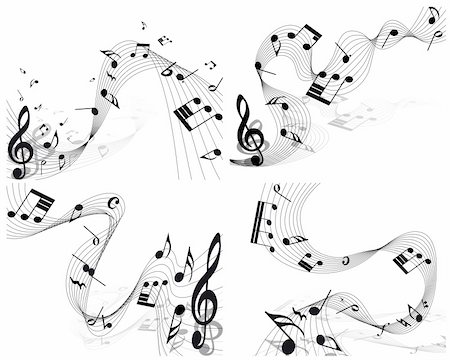 simsearch:400-04173341,k - Vector musical notes staff background for design use Photographie de stock - Aubaine LD & Abonnement, Code: 400-04225357