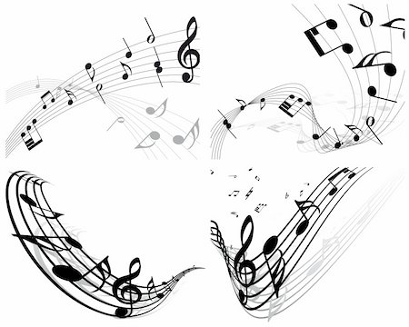 simsearch:400-04173341,k - Vector musical notes staff background for design use Fotografie stock - Microstock e Abbonamento, Codice: 400-04225359