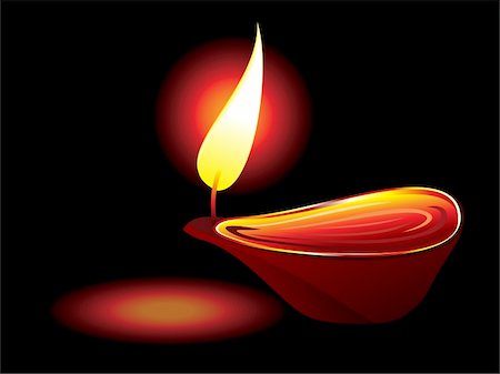 flame line designs - diwali vector illustration Stock Photo - Budget Royalty-Free & Subscription, Code: 400-04225368