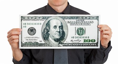 simsearch:400-04610806,k - Businessman holding a lot of money isolated on white background Stock Photo - Budget Royalty-Free & Subscription, Code: 400-04225370