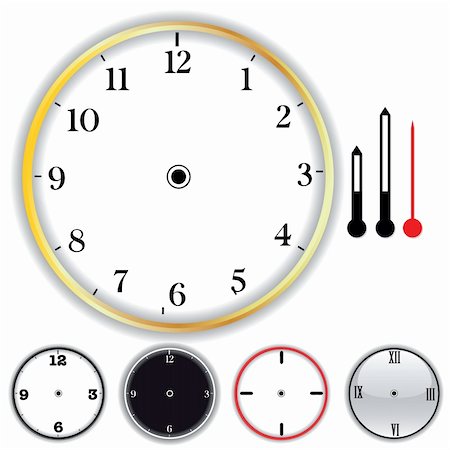 simsearch:400-04690033,k - vector set of clocks Stock Photo - Budget Royalty-Free & Subscription, Code: 400-04225441