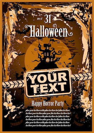 Suggestive Halloween Grunge Style Flyer or Poster Background Stock Photo - Budget Royalty-Free & Subscription, Code: 400-04225474