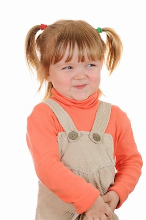 simsearch:400-04218582,k - Portrait of the thoughtful girl isolated on white background Photographie de stock - Aubaine LD & Abonnement, Code: 400-04225835