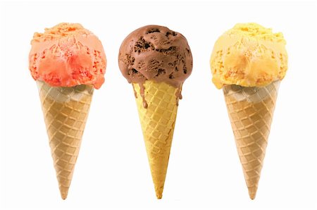 fruit sundae - tasty ice cream isolated on white background Photographie de stock - Aubaine LD & Abonnement, Code: 400-04225853