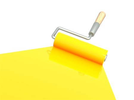simsearch:400-04609388,k - Platen painting with an yellow paint Stock Photo - Budget Royalty-Free & Subscription, Code: 400-04225900