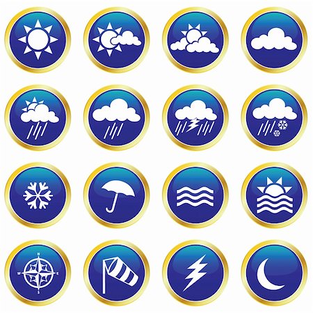 simsearch:400-07406394,k - vector collection of weather icons Foto de stock - Super Valor sin royalties y Suscripción, Código: 400-04225989
