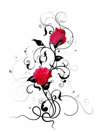 flower border design of rose - rose element Stock Photo - Budget Royalty-Free & Subscription, Code: 400-04226260