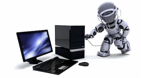 simsearch:400-04474827,k - 3D render of robot with computer and stethoscope Fotografie stock - Microstock e Abbonamento, Codice: 400-04226521