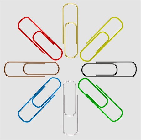 simsearch:400-07099895,k - set colorful paper clips - isolated on grey background Photographie de stock - Aubaine LD & Abonnement, Code: 400-04226621