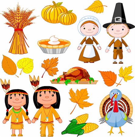 Illustrated set of thanksgiving icons Stock Photo - Budget Royalty-Free & Subscription, Code: 400-04227157