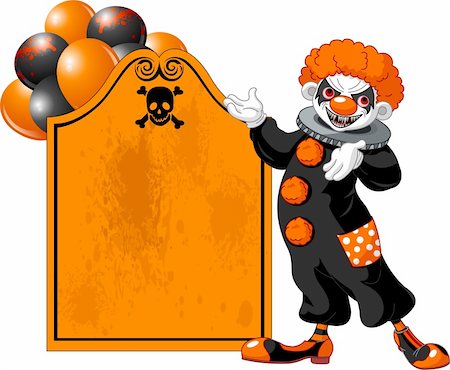 Illustration of Scary Halloween Clown (showing) Stock Photo - Budget Royalty-Free & Subscription, Code: 400-04227150