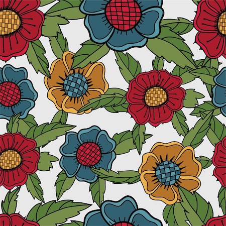 sashayezik (artist) - Colorful seamless pattern - abstract flowers Foto de stock - Super Valor sin royalties y Suscripción, Código: 400-04227198